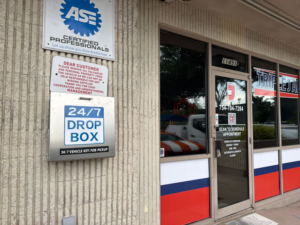 24/7 drop box at Triple J Automotive
